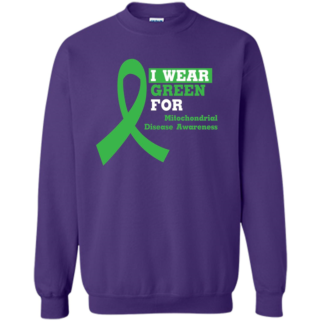 I Wear Green Mitochondrial Disease Awareness Strong T-shirt Purple