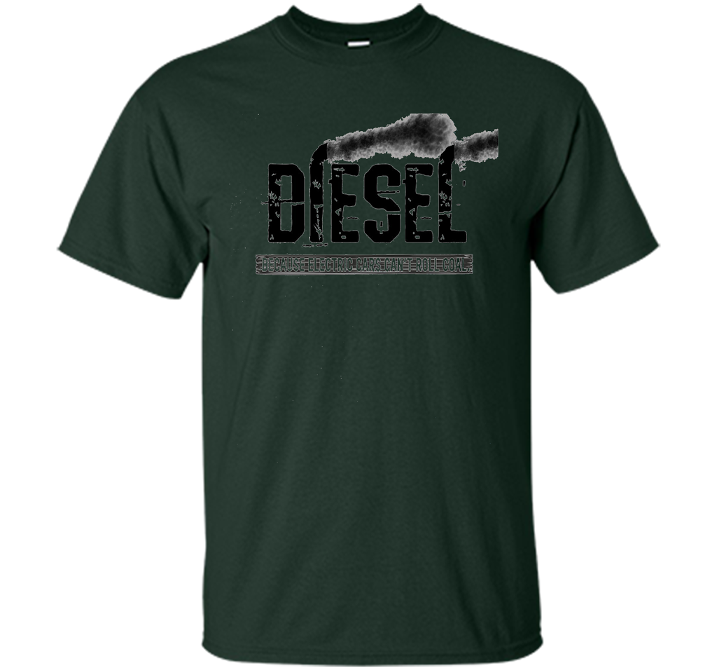 Diesel Rolling Coal T-Shirt Black Smoke Lifted Truck T-shirt Forest Green