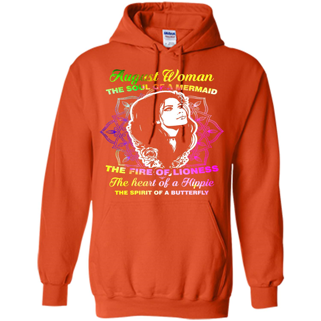 August Woman T-shirt The Heart Of A Hippie Orange