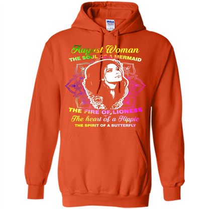August Woman T-shirt The Heart Of A Hippie Orange