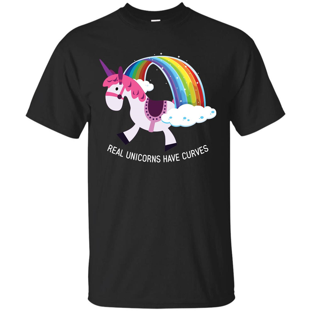Unicorn T-shirt Real Unicorns Have Curves T-shirt Black