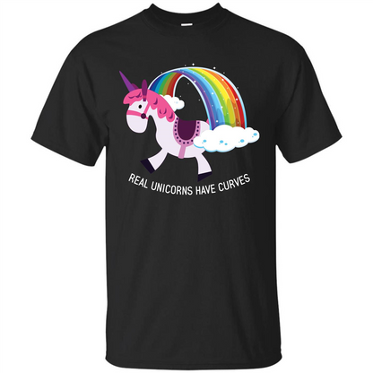 Unicorn T-shirt Real Unicorns Have Curves T-shirt Black