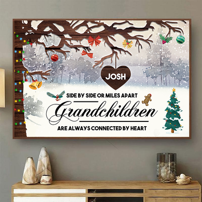 Grandchildren Always Close To The Heart - Gift For Grandparents - Christmas Personalized Custom Poster