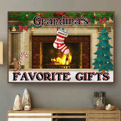 Favorite Socks Christmas Gift For Grandparents - Personalized Custom Poster