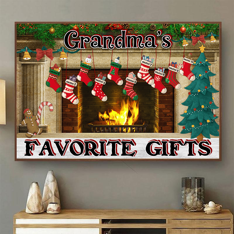 Favorite Socks Christmas Gift For Grandparents - Personalized Custom Poster