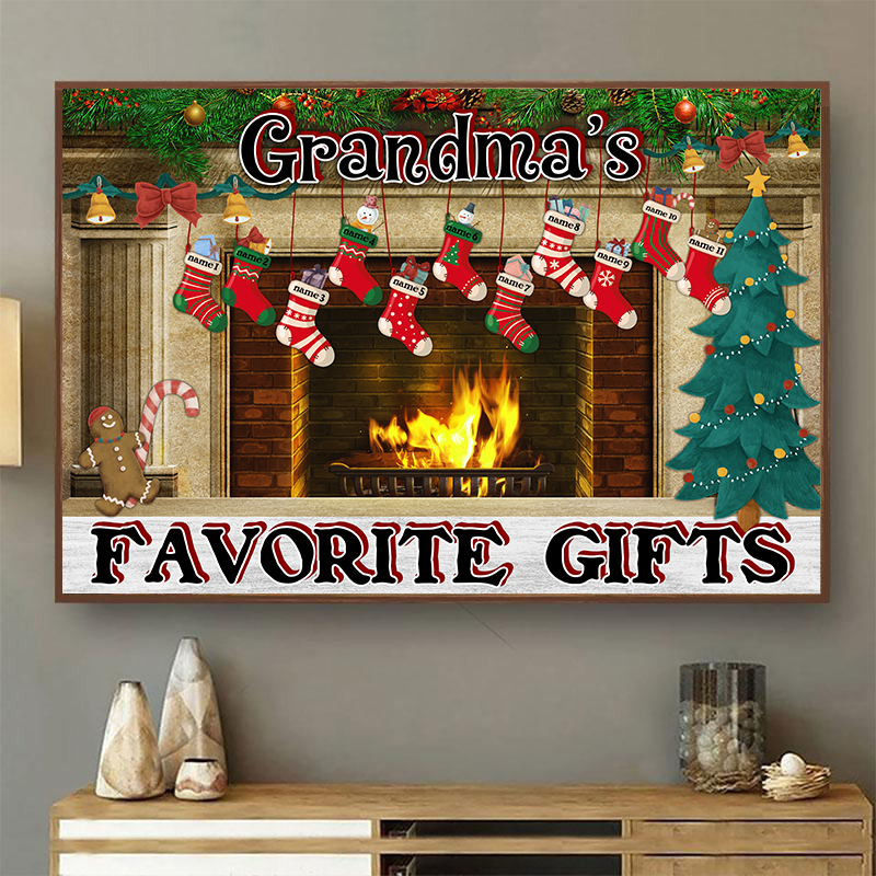 Favorite Socks Christmas Gift For Grandparents - Personalized Custom Poster
