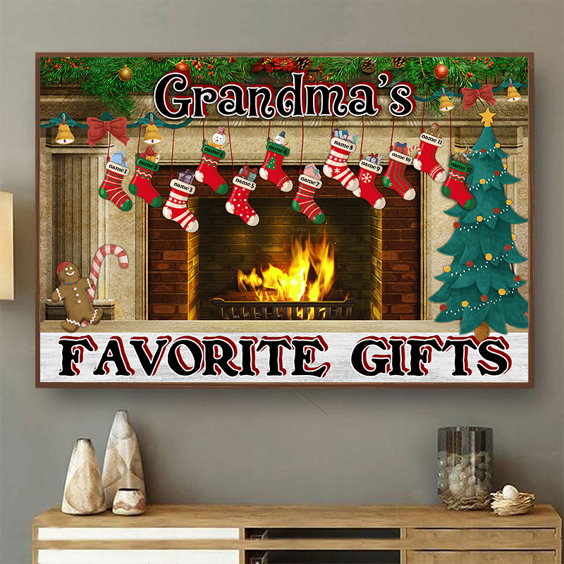 Favorite Socks Christmas Gift For Grandparents - Personalized Custom Poster