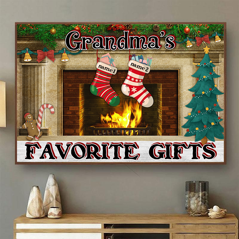 Favorite Socks Christmas Gift For Grandparents - Personalized Custom Poster