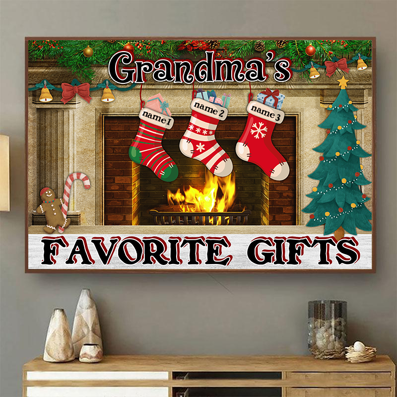 Favorite Socks Christmas Gift For Grandparents - Personalized Custom Poster