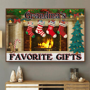 Favorite Socks Christmas Gift For Grandparents - Personalized Custom Poster