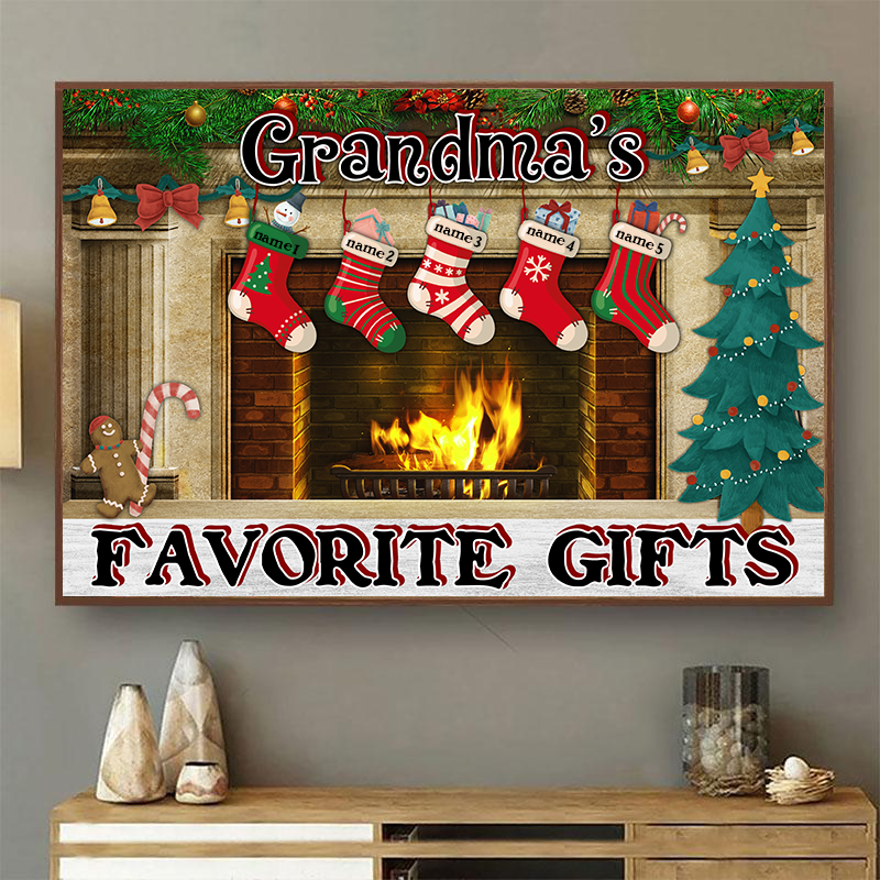 Favorite Socks Christmas Gift For Grandparents - Personalized Custom Poster