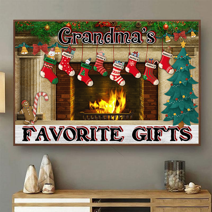 Favorite Socks Christmas Gift For Grandparents - Personalized Custom Poster