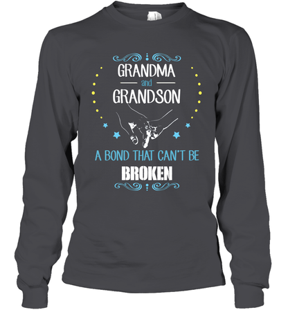Grandma And Grandson A Bond Cant Be Broken Shirt Long Sleeve T-Shirt Long Sleeve T-Shirt Dark Heather