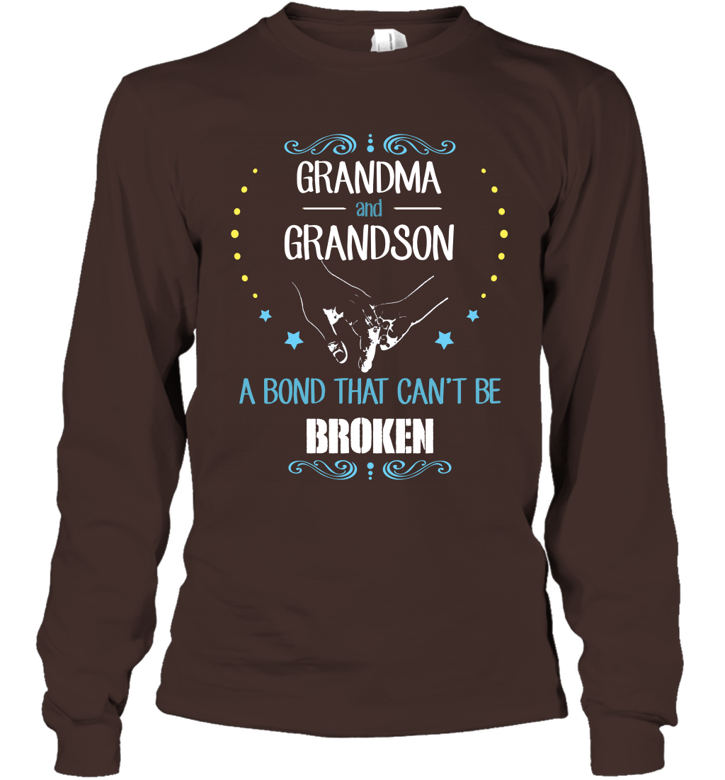 Grandma And Grandson A Bond Cant Be Broken Shirt Long Sleeve T-Shirt Long Sleeve T-Shirt Dark Chocolate
