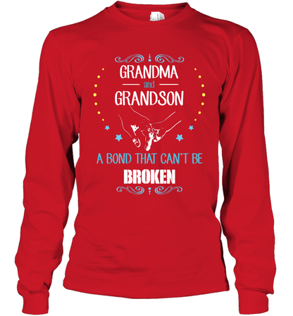 Grandma And Grandson A Bond Cant Be Broken Shirt Long Sleeve T-Shirt Long Sleeve T-Shirt Red