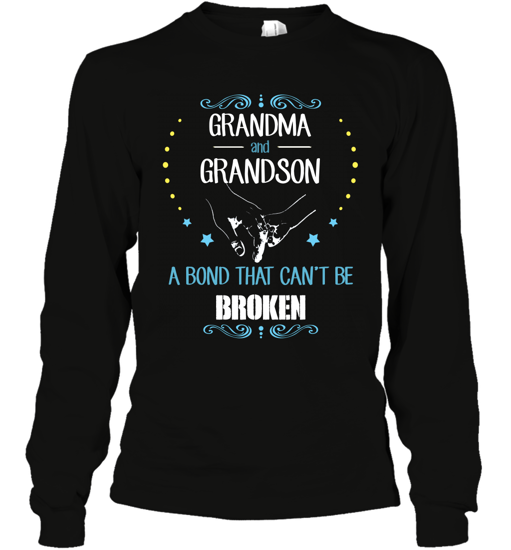Grandma And Grandson A Bond Cant Be Broken Shirt Long Sleeve T-Shirt Long Sleeve T-Shirt Black