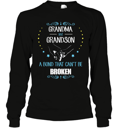 Grandma And Grandson A Bond Cant Be Broken Shirt Long Sleeve T-Shirt Long Sleeve T-Shirt Black