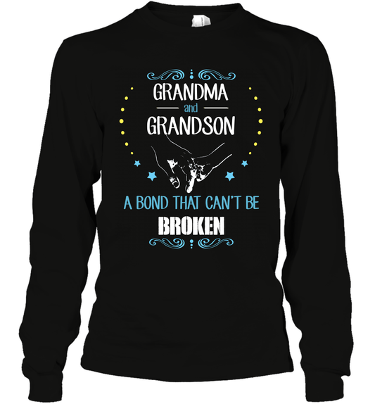 Grandma And Grandson A Bond Cant Be Broken Shirt Long Sleeve T-Shirt Long Sleeve T-Shirt Black