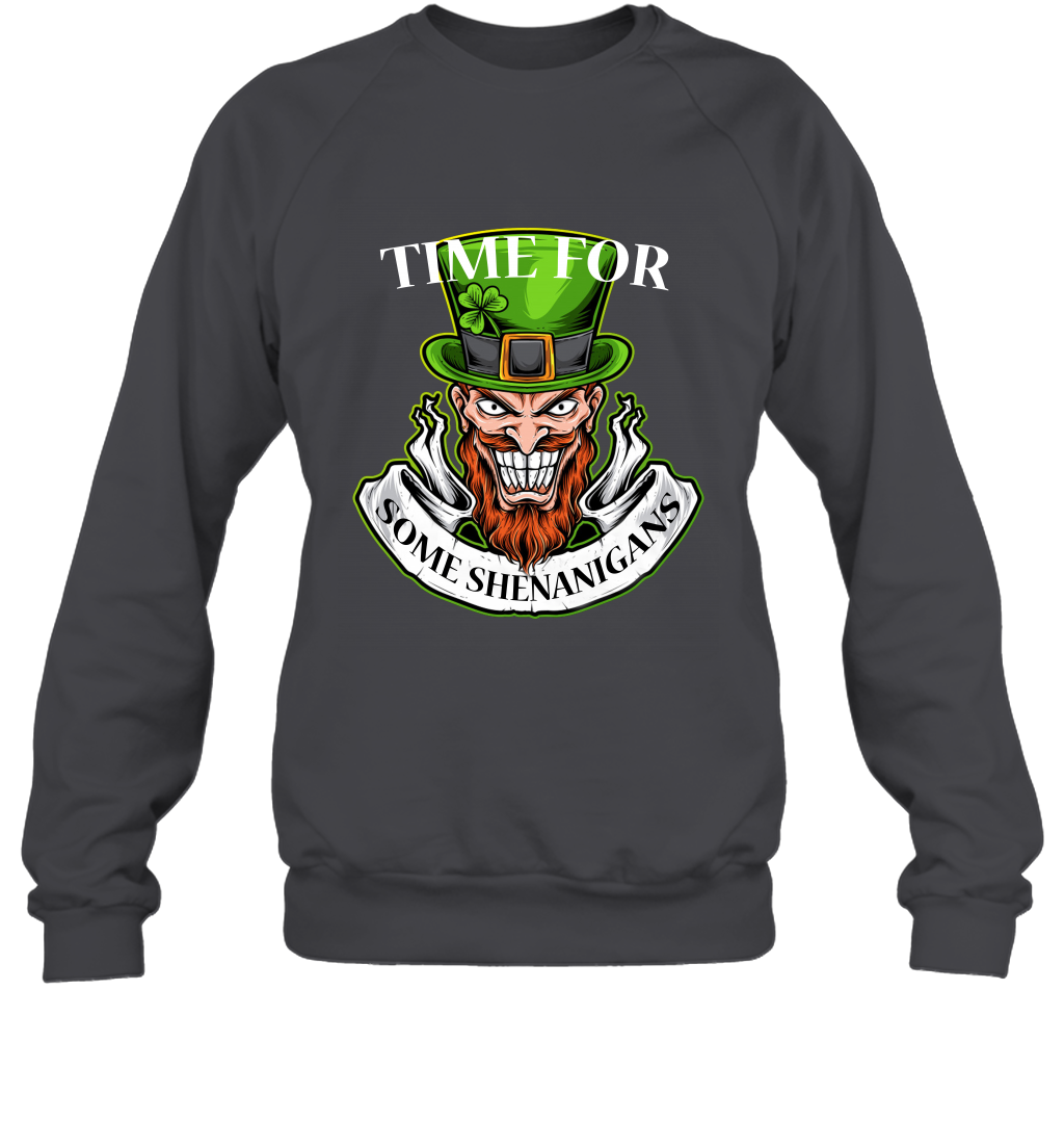 Time For Some Shenanigans Irish Shirt Sweatshirt Dark Heather