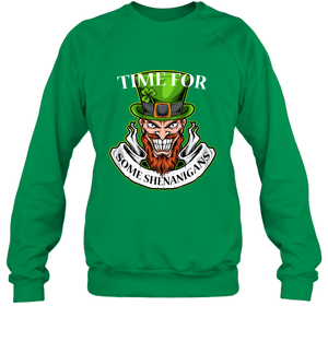 Time For Some Shenanigans Irish ShirtUnisex Fleece Pullover Sweatshirt