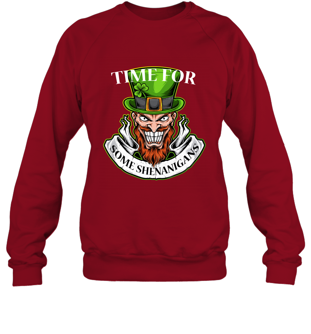 Time For Some Shenanigans Irish Shirt Sweatshirt Cardinal Red
