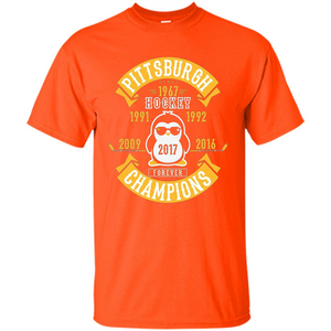 Pittsburgh Hockey 5 Times Cup Champions Cool Penguin T-shirt