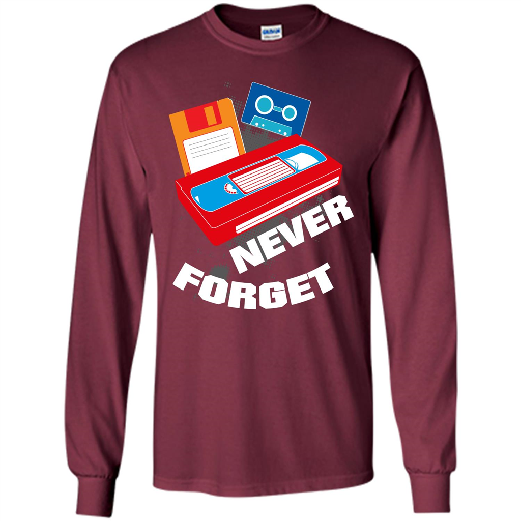 Floppy Disk Vhs 90s 80s T-shirt Never Forget Maroon