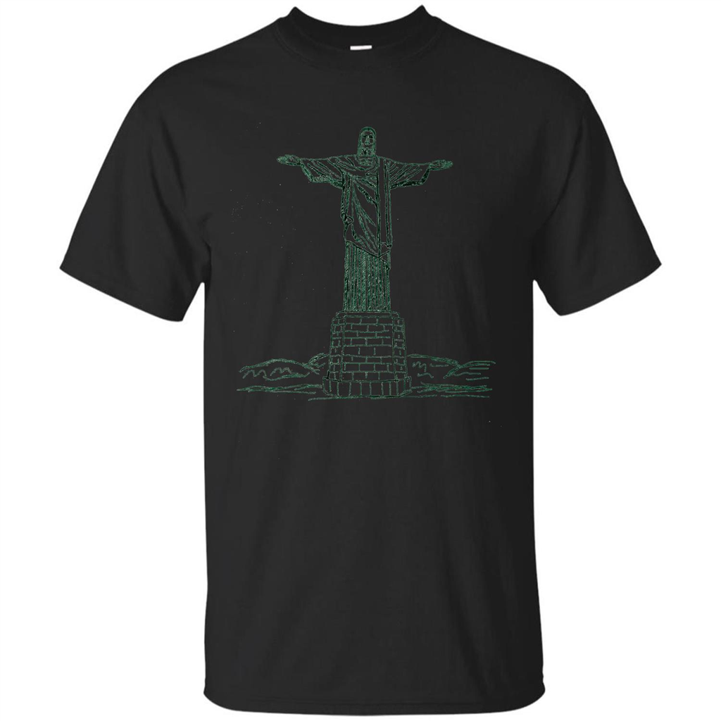 Christ The Redeemer Statue In Rio De Janeiro Brasil T-shirt Black