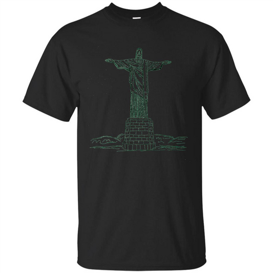 Christ The Redeemer Statue In Rio De Janeiro Brasil T-shirt Black