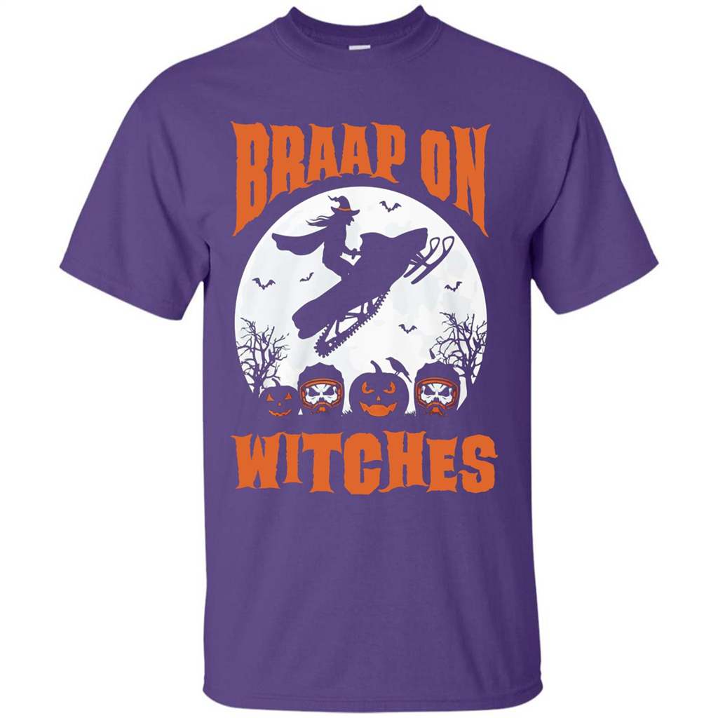 Halloween T-shirt Braap On Witches T-shirt Purple