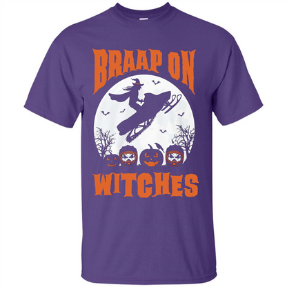 Halloween T-shirt Braap On Witches T-shirt Purple