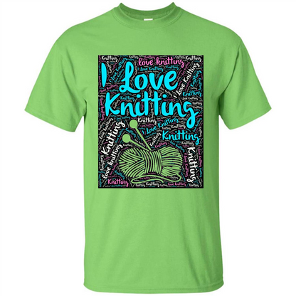 Knitting Wordcloud Knitter T-shirt Love Knitting Lime