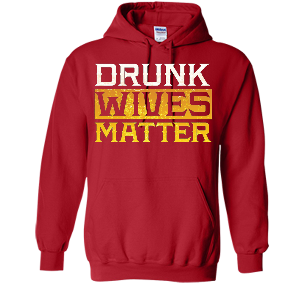 Drunk Wives Matter Funny Beer Gift T Shirt cool shirt Red
