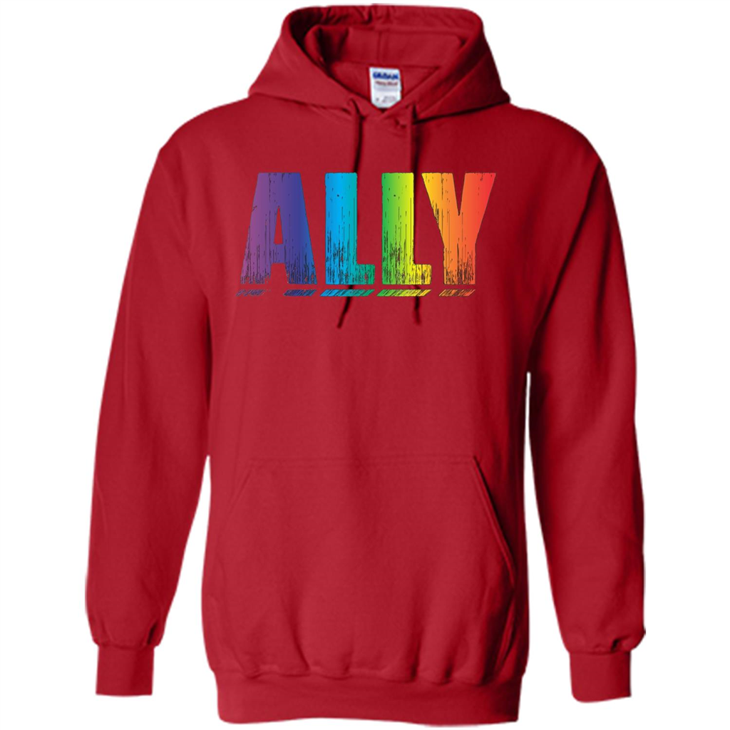 LGBTQ T-shirt Proud LGBT Ally Rainbow Gay Pride Support Red