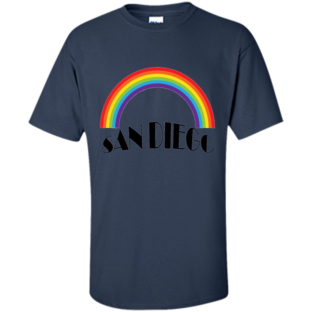 LGBTQ. San Diego LGBT Pride Rainbow T-shirt Navy
