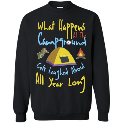 Camping T-shirtWhat Happens At The Campground T-shirt Black