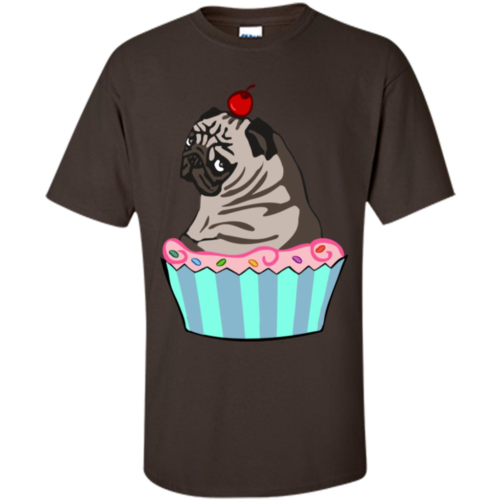 Love Dog T-Shirt Pug Cake Dark Chocolate