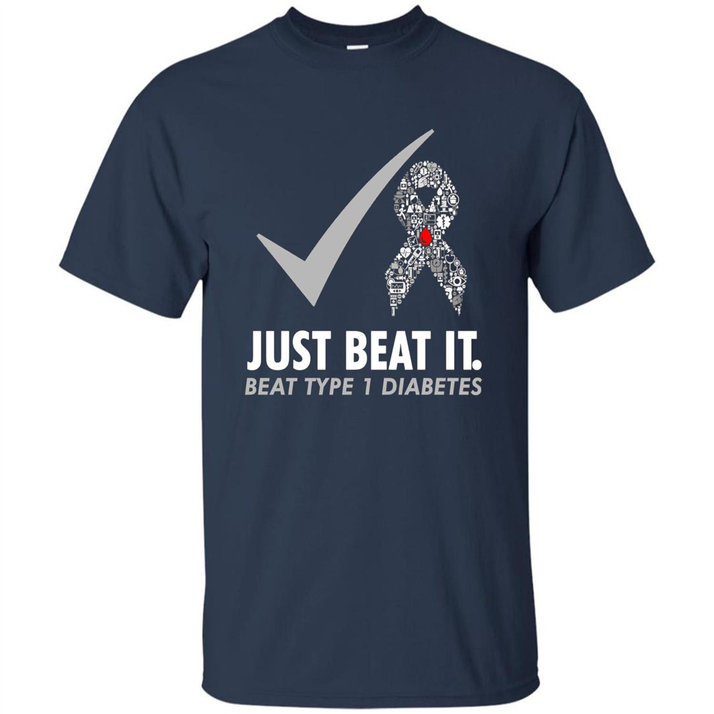 Just Beat It T-shirt Beat Type 1 Diabetes Navy