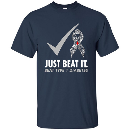Just Beat It T-shirt Beat Type 1 Diabetes Navy