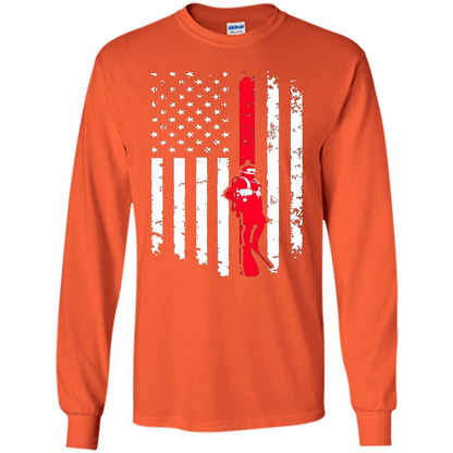 The American Flag Scuba Diving T-shirt Orange