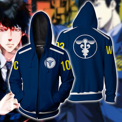 Psycho-Pass Shinya Kogami Cosplay Zip Up Hoodie Jacket 4XL
