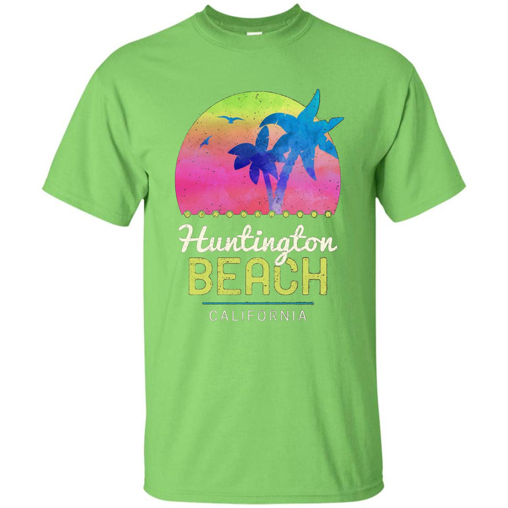 Huntington Beach California T-shirt Lime