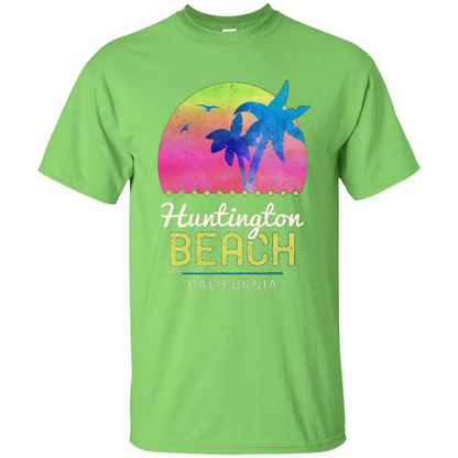Huntington Beach California T-shirt Lime
