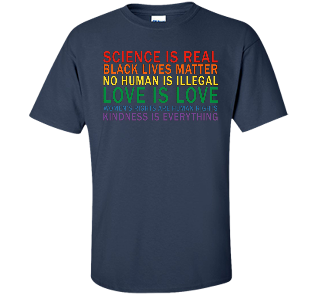 Love Is Kindness T-Shirt Black Lives LGBT Equality Feminist t-shirt Navy
