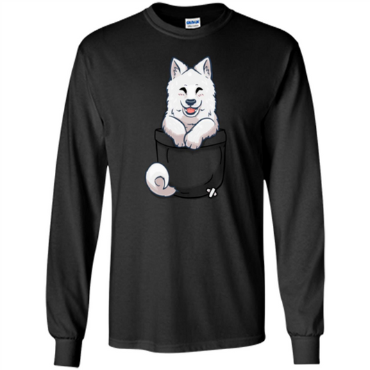 Pocket Samoyed T-shirt Cute Samoyed tshirt Black