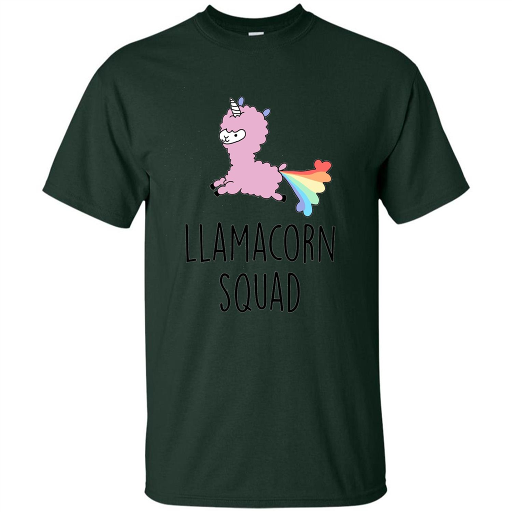Llamacorn Squad Funny Llama Unicorn T-Shirt Forest Green