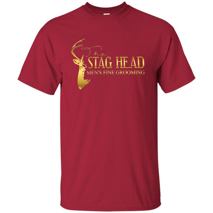 The Stag Head Men's Fine Grooming T-shirt Cardinal