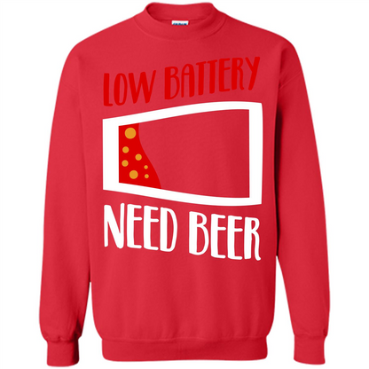 Beer T-shirt Low Battery Need Beer T-shirt Red
