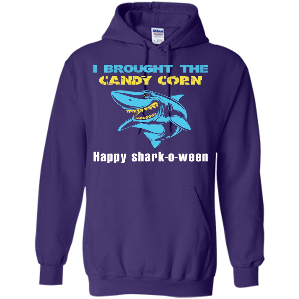 Shark T-shirt I Brought The Candy Corn Happy Shark-o-ween T-shirt Purple