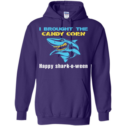 Shark T-shirt I Brought The Candy Corn Happy Shark-o-ween T-shirt Purple